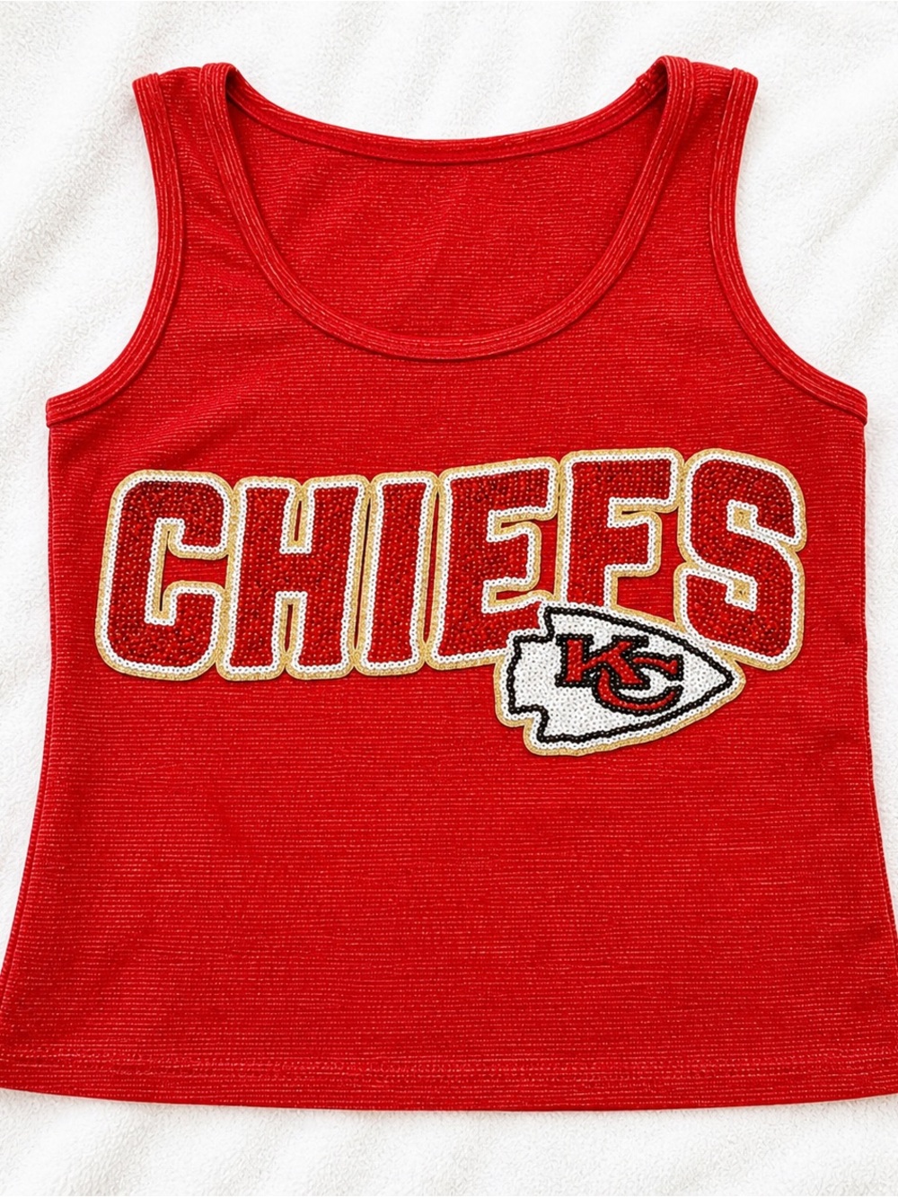 Sequin Kansas City Chiefs Red Tank Top